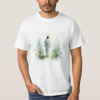 Watercolor Jesus Christ with Botanical Elements – T-Shirt