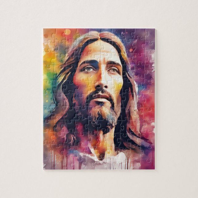 Watercolor Jesus Jigsaw Puzzle (Vertical)