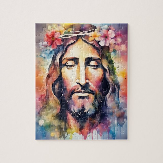 Watercolor Jesus Jigsaw Puzzle (Vertical)