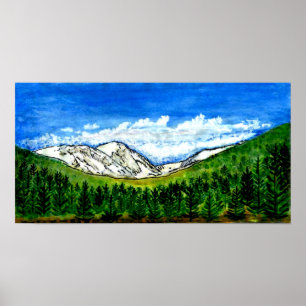 Watercolor jGibney Breckenridge CO 1999art 78x40 Poster