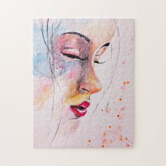 Watercolor Jigsaw Puzzle Girl Colourful Dreams (Vertical)