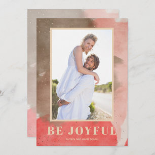 Watercolor Joyful Christmas Photo Holiday Card