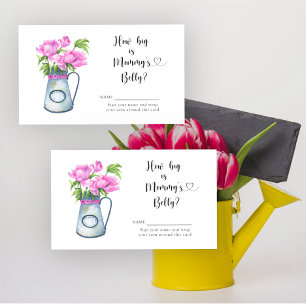Watercolor jug flowers - How big is mummy's belly Enclosure Card
