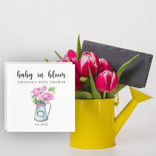 Watercolor jug of flowers - baby in bloom  napkin