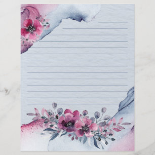 Watercolor Julia Floral Writing Paper