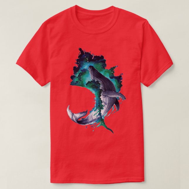 watercolor jumping whale 2 T-Shirt (Design Front)