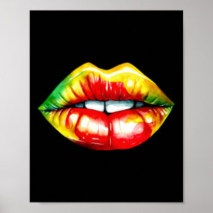 Watercolor Juneteenth Lips Poster