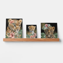 Watercolor Jungle Baby Animals Floral Art