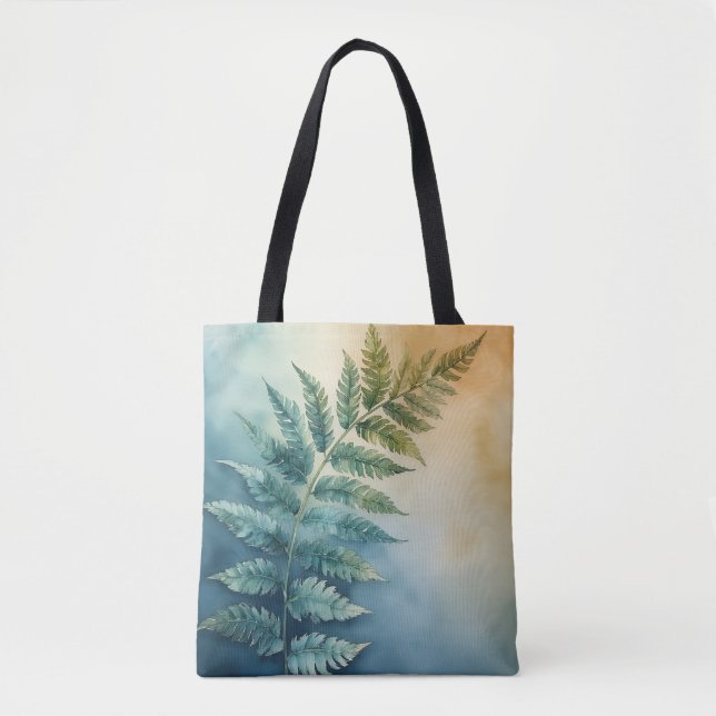 Watercolor Jungle Fern Carryall Tote Bag (Front)