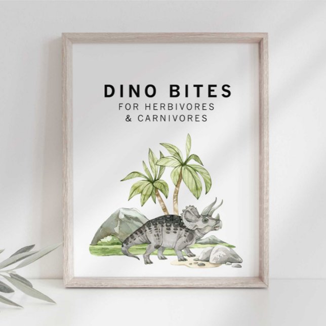 Watercolor Jurassic Dino Bites Sign (Creator Uploaded)