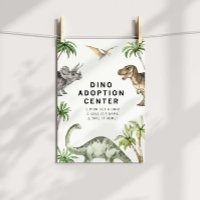 Watercolor Jurassic Dinosaur Adoption Sign
