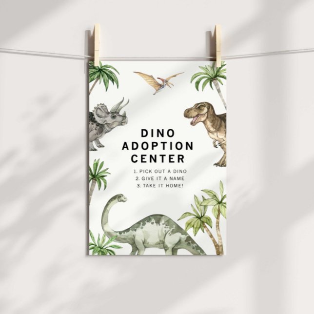 Watercolor Jurassic Dinosaur Adoption Sign (Creator Uploaded)