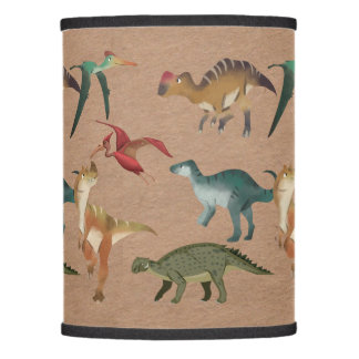 Watercolor Jurassic on paper kraft cute boys Lamp