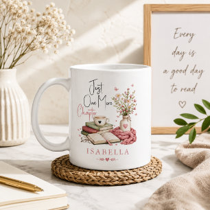 Watercolor Just One More Chapter Floral Reader Coffee Mug