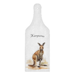 watercolor kangaroo customisable cutting board