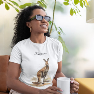 watercolor kangaroo customisable T-Shirt
