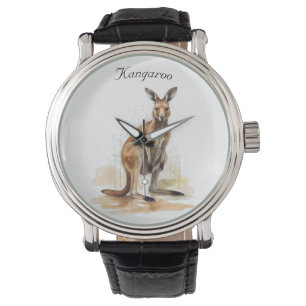 watercolor kangaroo customisable watch