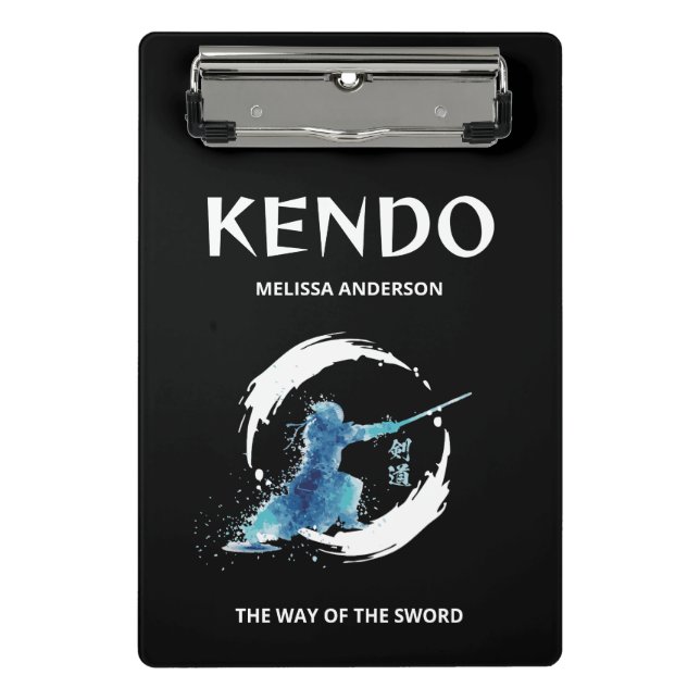 Watercolor Kendo Practice Journal Practitioners Mini Clipboard (Front)