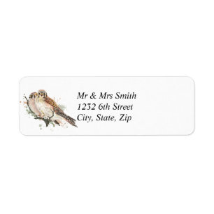 Watercolor Kestrel Sparrow Hawk Falcon Bird Custom Return Address Label