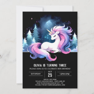 Watercolor Kids Horse Birthday Invitation