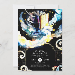 Watercolor Kids Whimsical Storybook Birthday Invitation