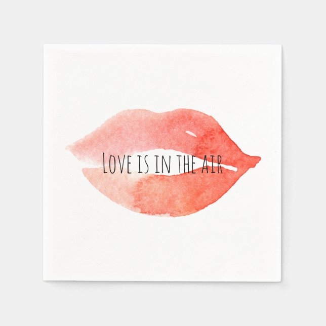 Watercolor Kiss Lips Napkin (Front)