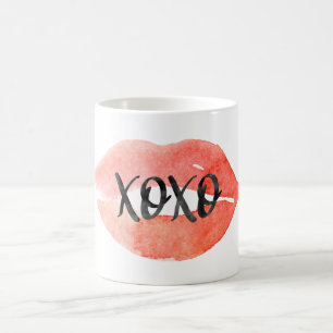 Watercolor Kiss XOXO Coffee Mug