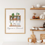 Watercolor Kitchen Boho Cooking Quote Poster<br><div class="desc">Elevate your kitchen with our Watercolor Kitchen Boho Cooking Quote Poster. A touch of nature and Scandinavian style for your dining room home decor.</div>