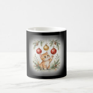 Watercolor Kitten Christmas Ornaments Mug