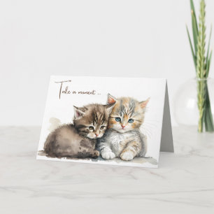 Watercolor Kittens Thinking Of You Card