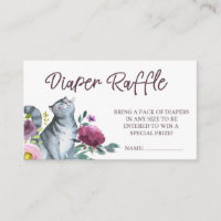 Watercolor Kitty Cat Diaper Raffle