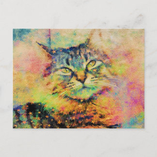 Watercolor Kitty Postcard