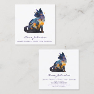 Watercolor Kitty Square Business Card