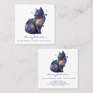 Watercolor Kitty Square Business Card
