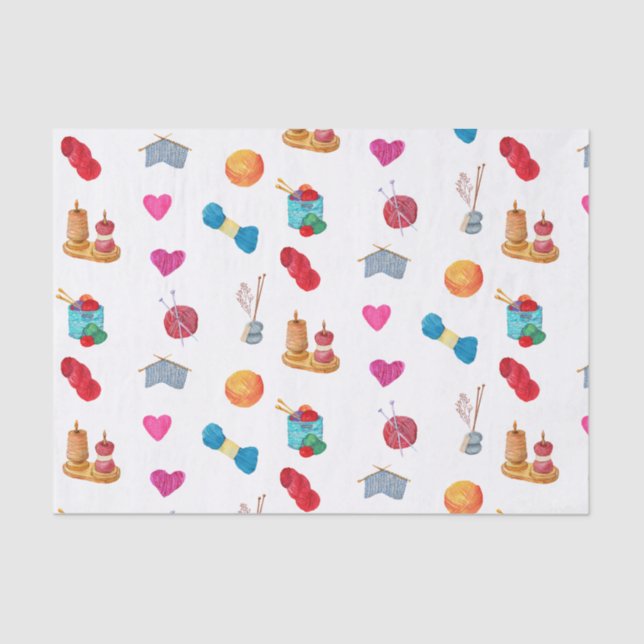 Watercolor Knitting Yarn and Accessories  Tissue Paper (Front)