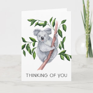 Watercolor Koala Bear Thinking Of You Card