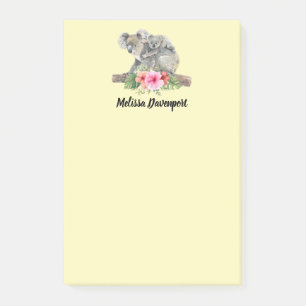 Watercolor Koala Bears Cute Mum & Baby Post-it Notes