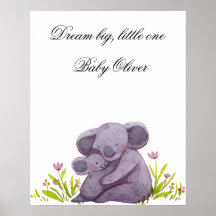 Watercolor Koala Family Nursery Poster Instant Dow