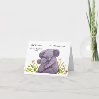 Watercolor Koala Family Thank You Card