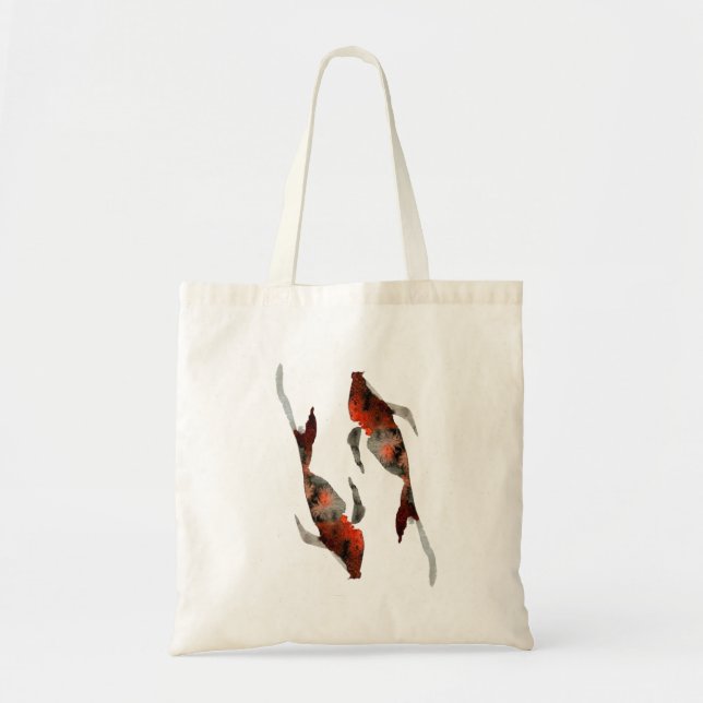 Watercolor koi fish illustration tote bag (Front)