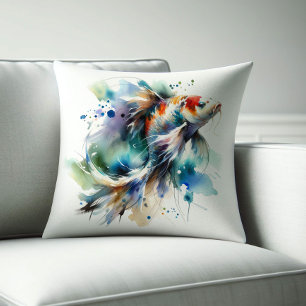 Watercolor Koi Fish Pillows