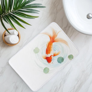 Watercolor Koi Fish Serenity Bath Mat