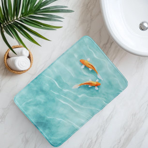 Watercolor Koi Fish Serenity Bath Mat