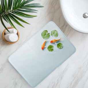 Watercolor Koi Fish Serenity Bath Mat