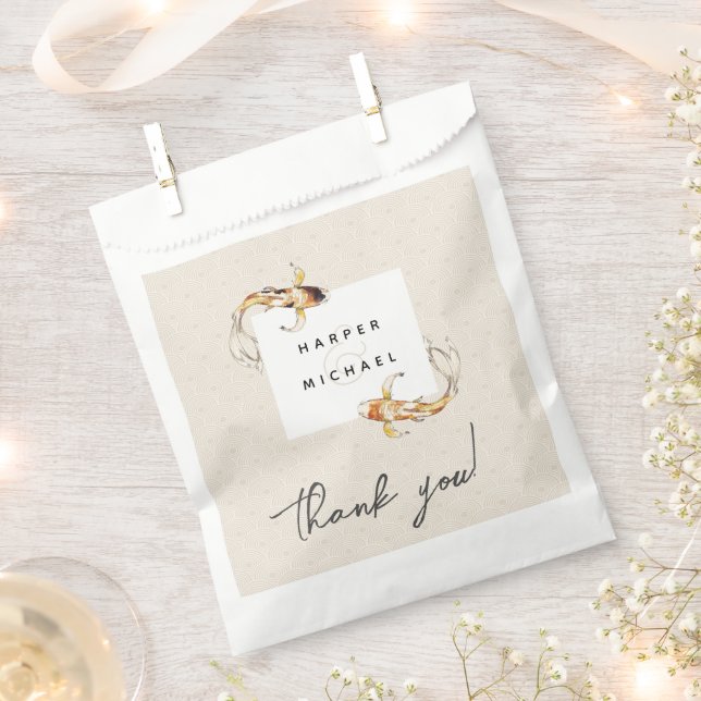 watercolor koi fish wedding favour bag (Clipped)