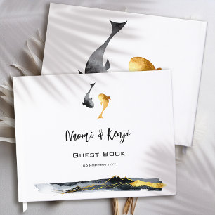 Watercolor Koi Fish Wedding Guest Book