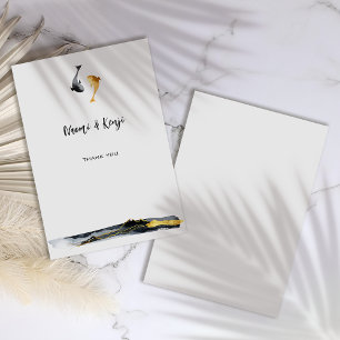 Watercolor Koi Fish Wedding Thank You Card