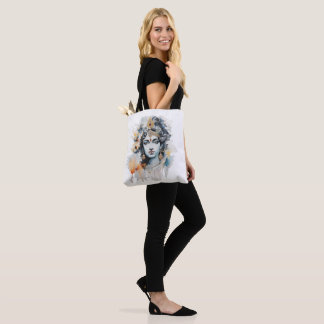 Watercolor Krishna Painting Tote Bag