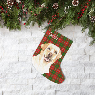 Watercolor Labrador Retriever Dog Personalised Small Christmas Stocking
