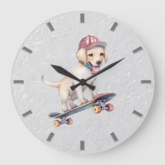 Watercolor Labrador Retriever Wall Clock (Front)